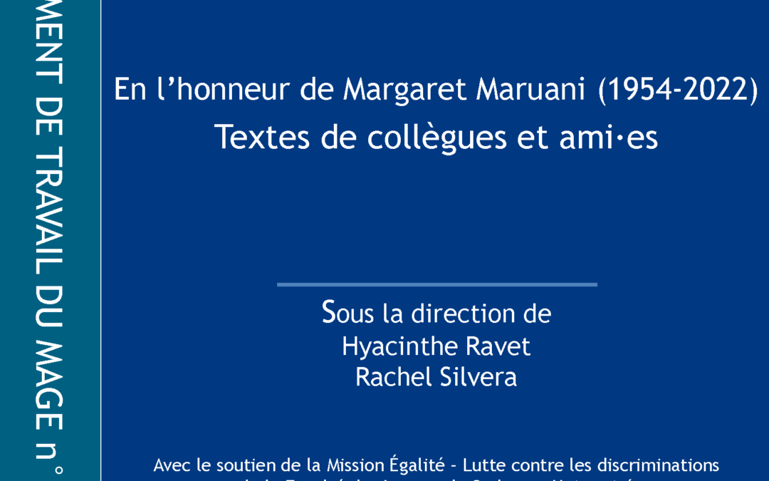 Document de travail du Mage n° 20 – En l’honneur de Margaret Maruani (1954-2022) Textes de collègues et amie·s