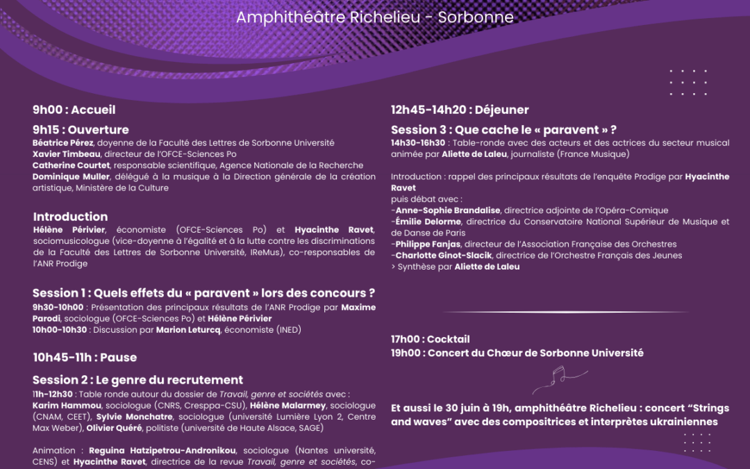 Colloque ANR “PRODIGE” et Amphi du MAGE “Recruter à l’aveugle ?”, 26 juin 2025